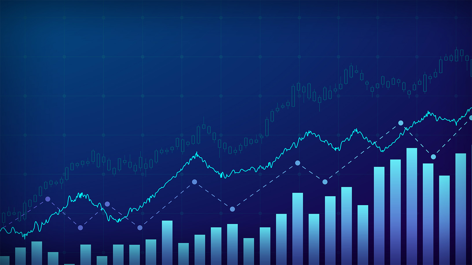Blue bar graph vector graphic